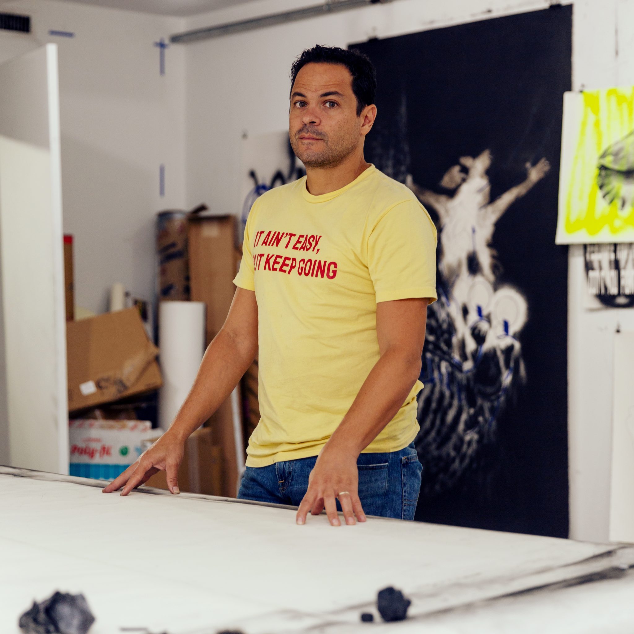 Gonzalo Fuenmayor at his aart studio, he recently purchased a home in the neighborhood of Miami Shores, Miami FL, July 28, 2021.